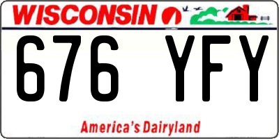 WI license plate 676YFY