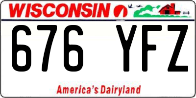 WI license plate 676YFZ