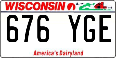 WI license plate 676YGE