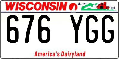 WI license plate 676YGG