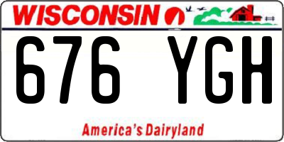 WI license plate 676YGH