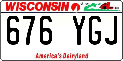 WI license plate 676YGJ