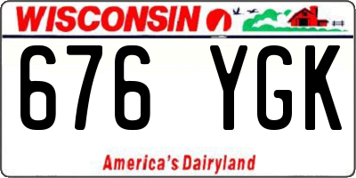 WI license plate 676YGK