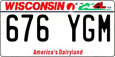 WI license plate 676YGM