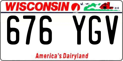 WI license plate 676YGV