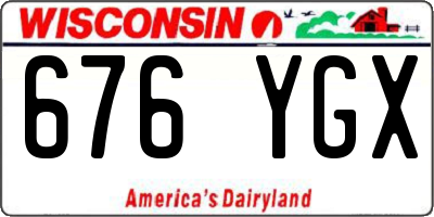 WI license plate 676YGX