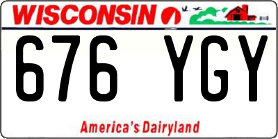 WI license plate 676YGY