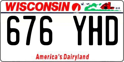 WI license plate 676YHD