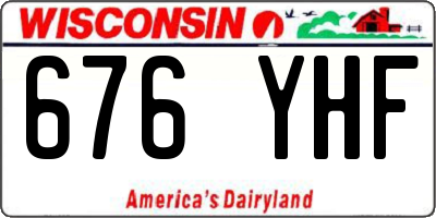 WI license plate 676YHF