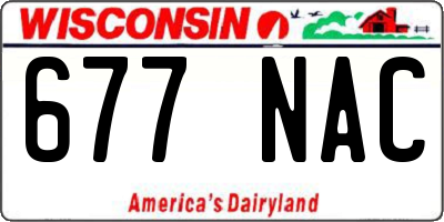 WI license plate 677NAC