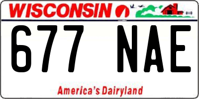WI license plate 677NAE