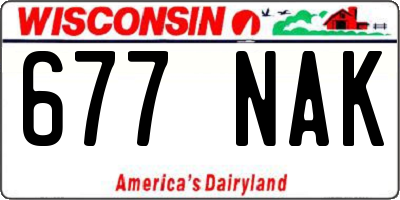 WI license plate 677NAK