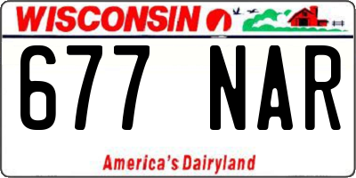 WI license plate 677NAR