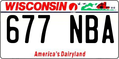WI license plate 677NBA