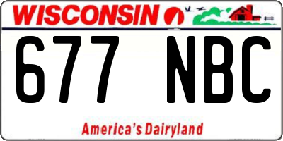 WI license plate 677NBC