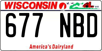 WI license plate 677NBD