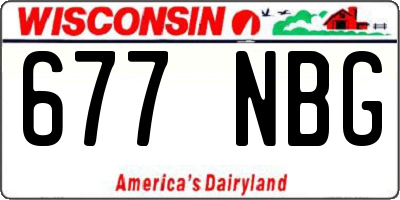 WI license plate 677NBG