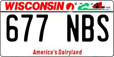 WI license plate 677NBS