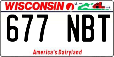 WI license plate 677NBT