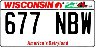 WI license plate 677NBW