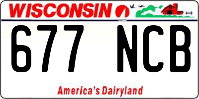 WI license plate 677NCB