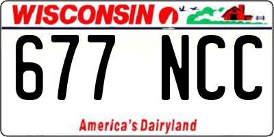 WI license plate 677NCC