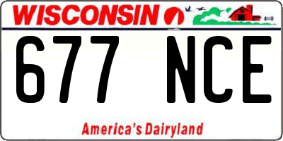 WI license plate 677NCE