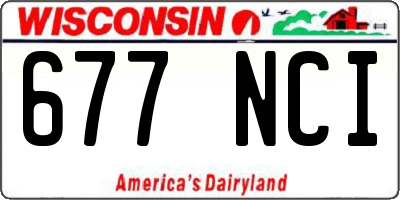 WI license plate 677NCI