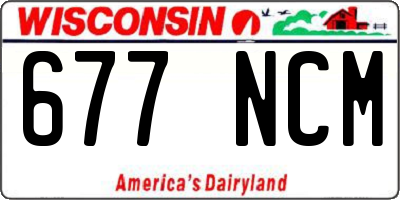 WI license plate 677NCM