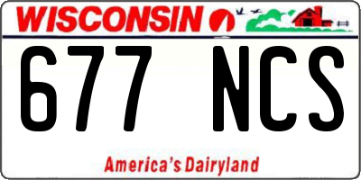 WI license plate 677NCS