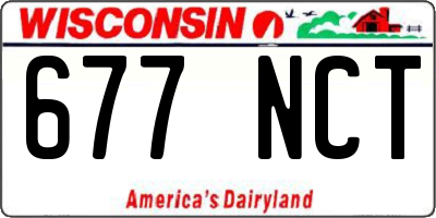 WI license plate 677NCT