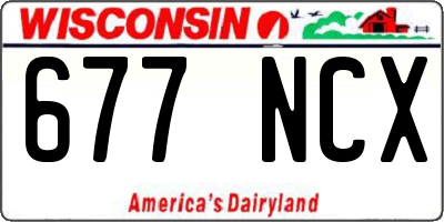 WI license plate 677NCX