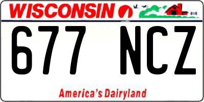 WI license plate 677NCZ
