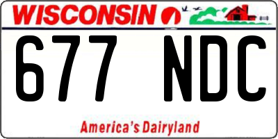 WI license plate 677NDC