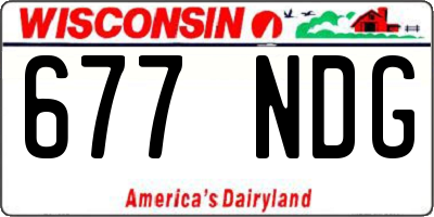 WI license plate 677NDG