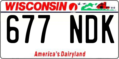 WI license plate 677NDK