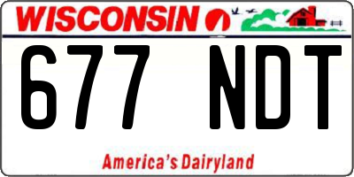 WI license plate 677NDT