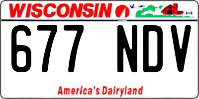 WI license plate 677NDV