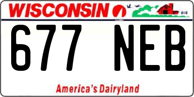 WI license plate 677NEB