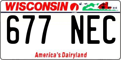 WI license plate 677NEC