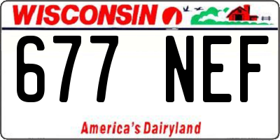 WI license plate 677NEF