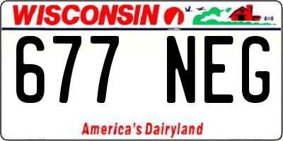 WI license plate 677NEG