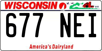 WI license plate 677NEI