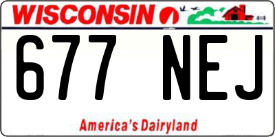 WI license plate 677NEJ