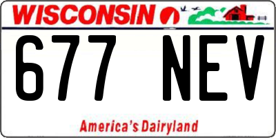 WI license plate 677NEV