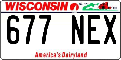 WI license plate 677NEX