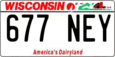 WI license plate 677NEY