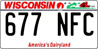 WI license plate 677NFC