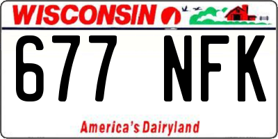 WI license plate 677NFK
