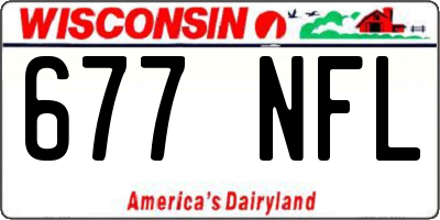 WI license plate 677NFL